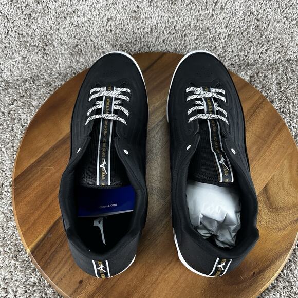 Size 15 - Mizuno Men's Black 9-Spike Baseball Ambition 2 Mid Metal Cleats - Picture 7 of 12